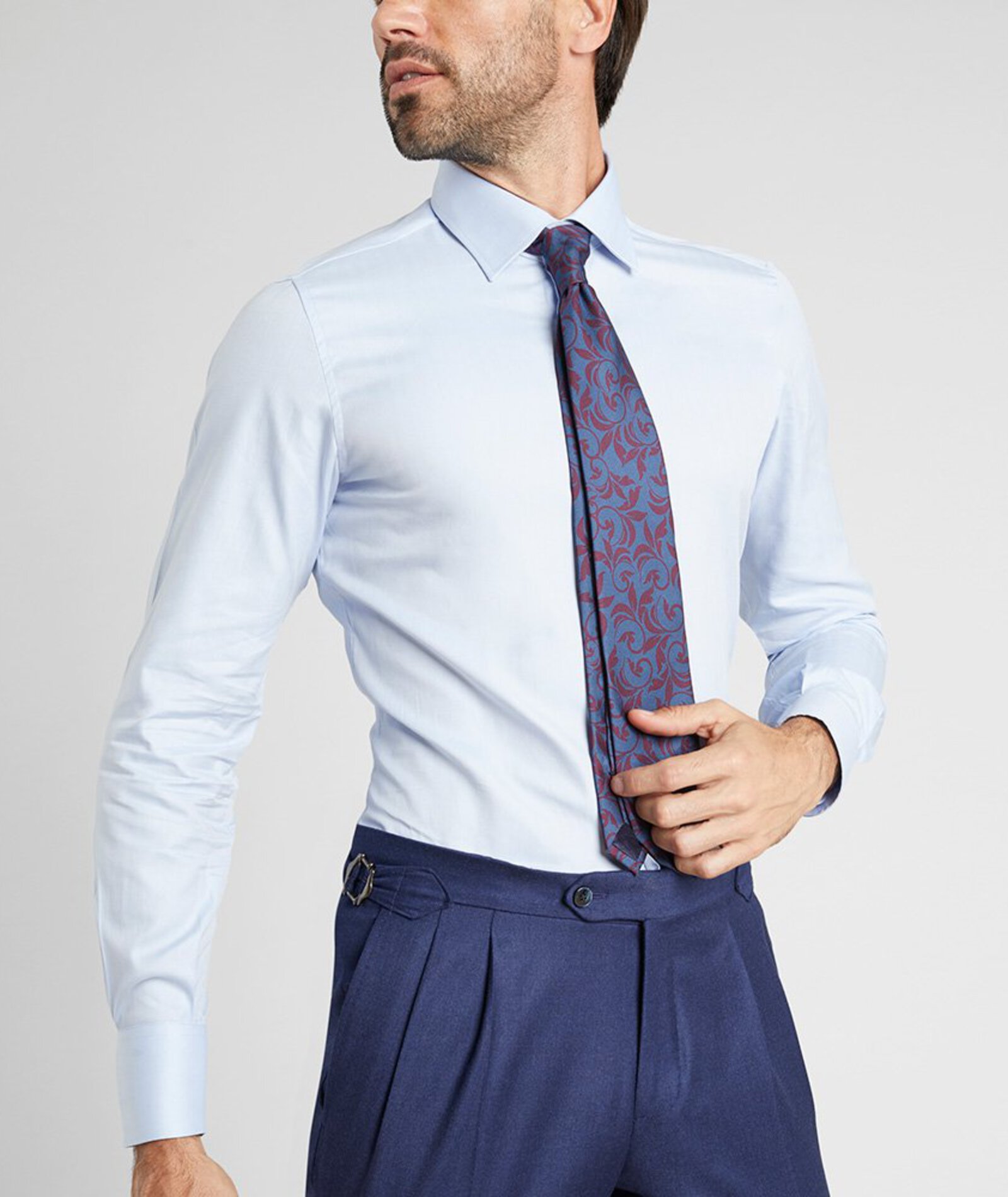 Image of Camicia da uomo su misura, Canclini, Azzurra Spigata, Quattro Stagioni | Lanieri