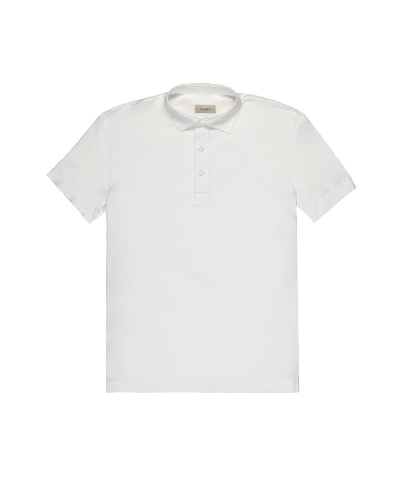 Image of Polo da uomo su misura, Canclini, Cotone Jersey Bianco, Quattro Stagioni | Lanieri
