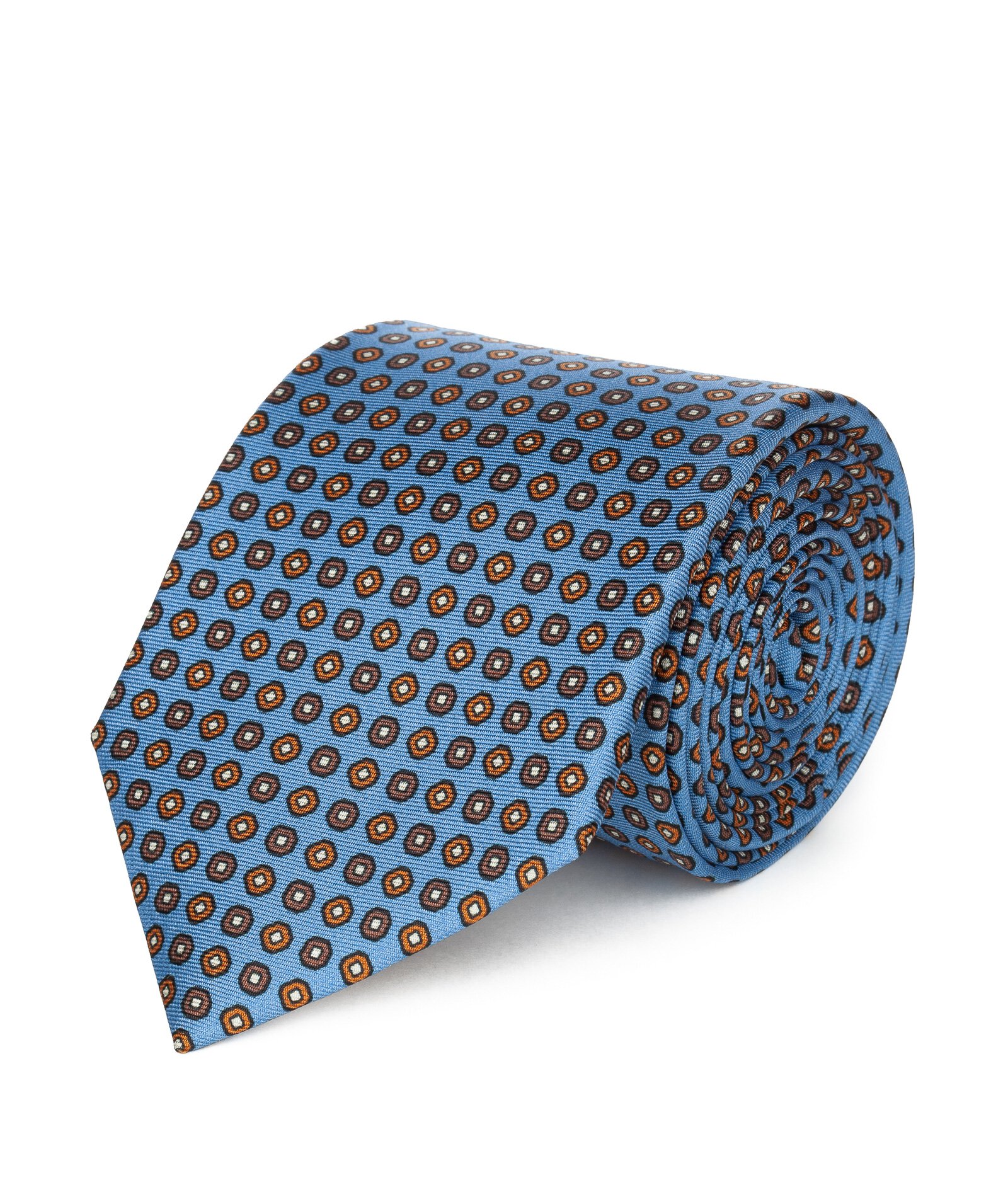 Image of Cravatta su misura, Lanieri, Seta Blu Microdesign, Quattro Stagioni | Lanieri