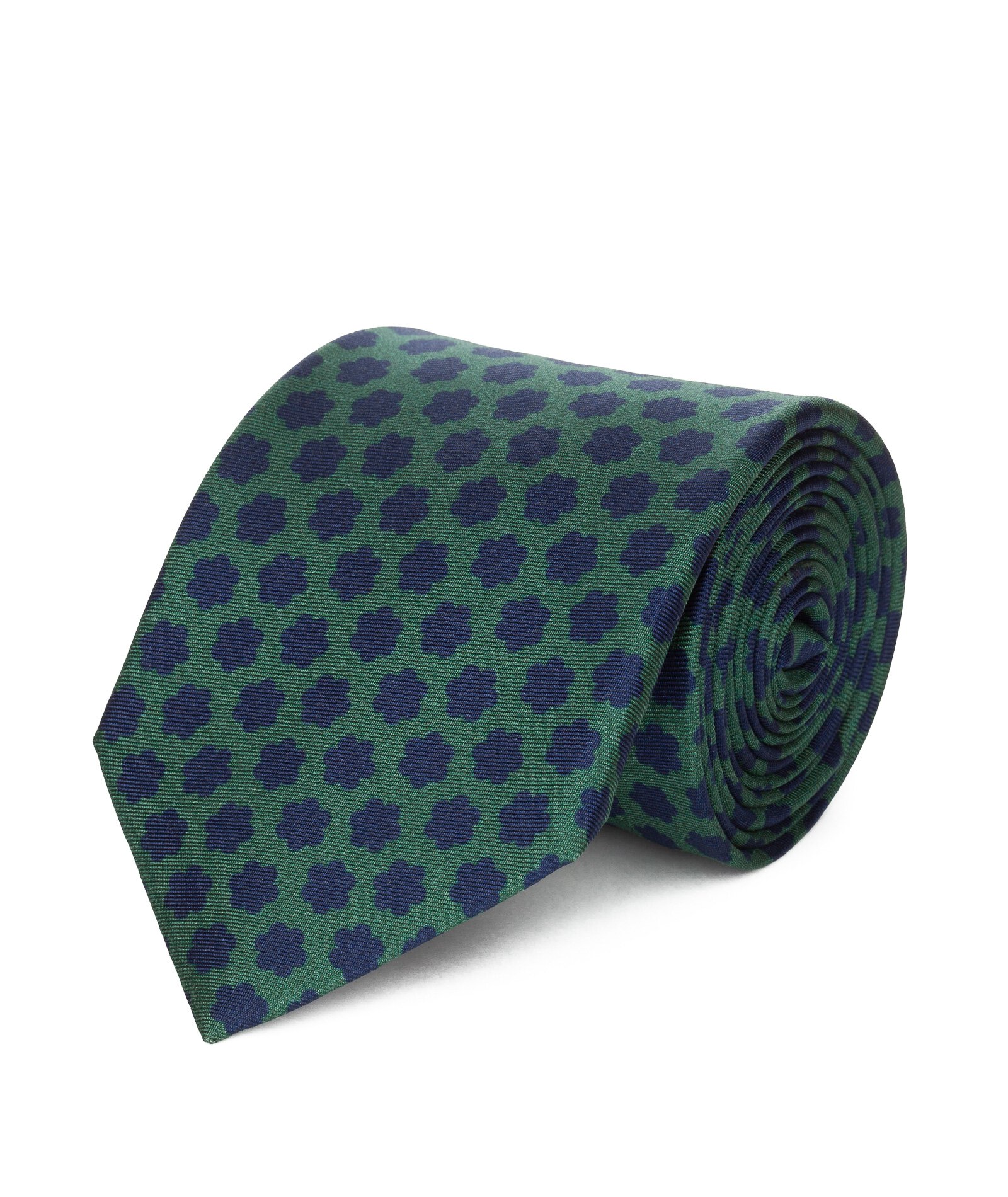 Image of Cravatta su misura, Lanieri, 100% Seta Verde Microdesign, Quattro Stagioni | Lanieri