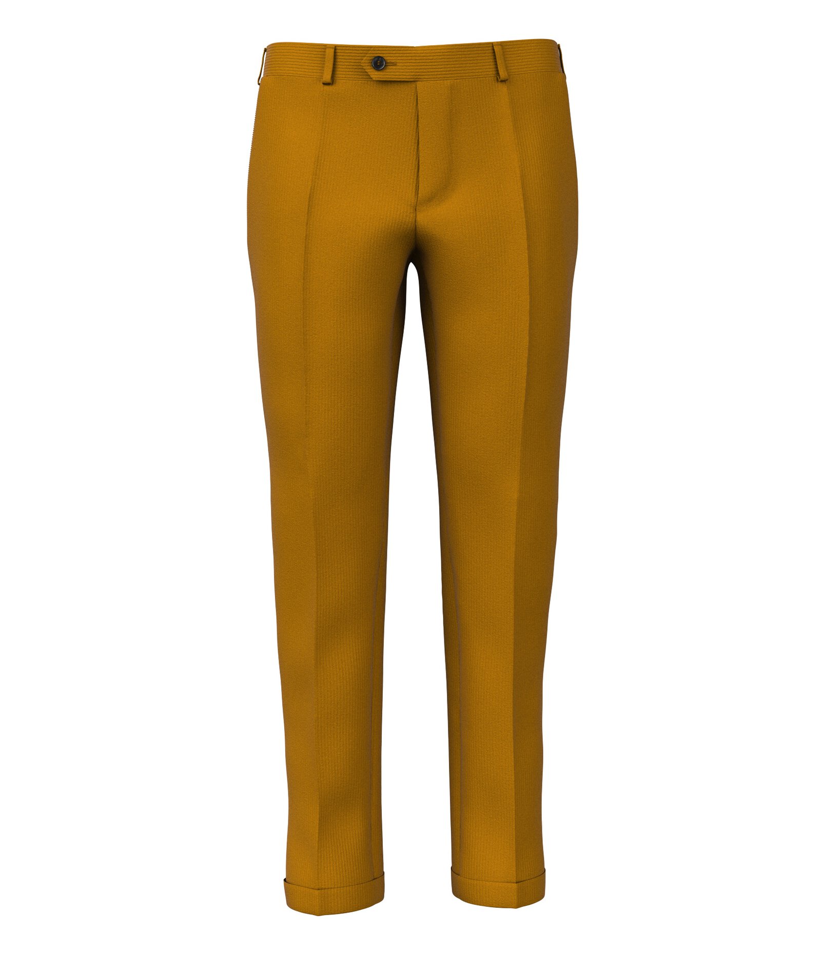 Image of Pantaloni da uomo su misura, Pontoglio, Velluto Coste Giallo Ocra, Autunno Inverno | Lanieri