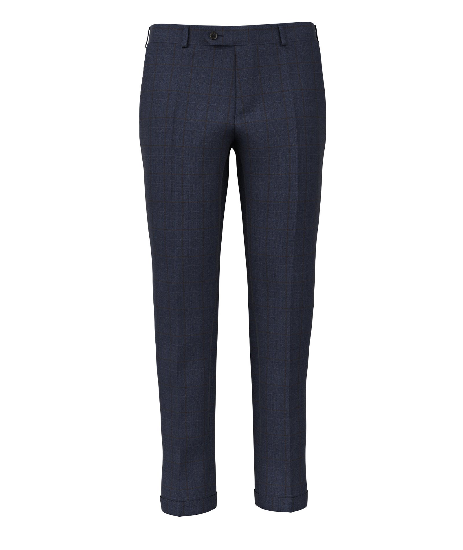 Image of Pantaloni da uomo su misura, Reda, Flanella Pettinata Principe Galles Blu, Autunno Inverno | Lanieri
