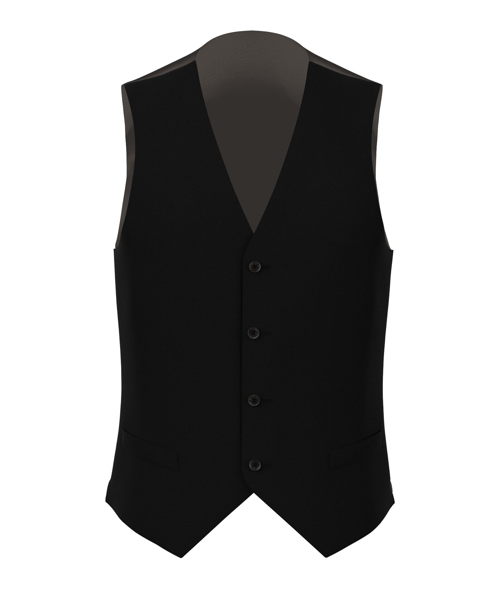 Crêpe Black Men's Custom Waistcoat, Made to Measure Vest | Lanieri