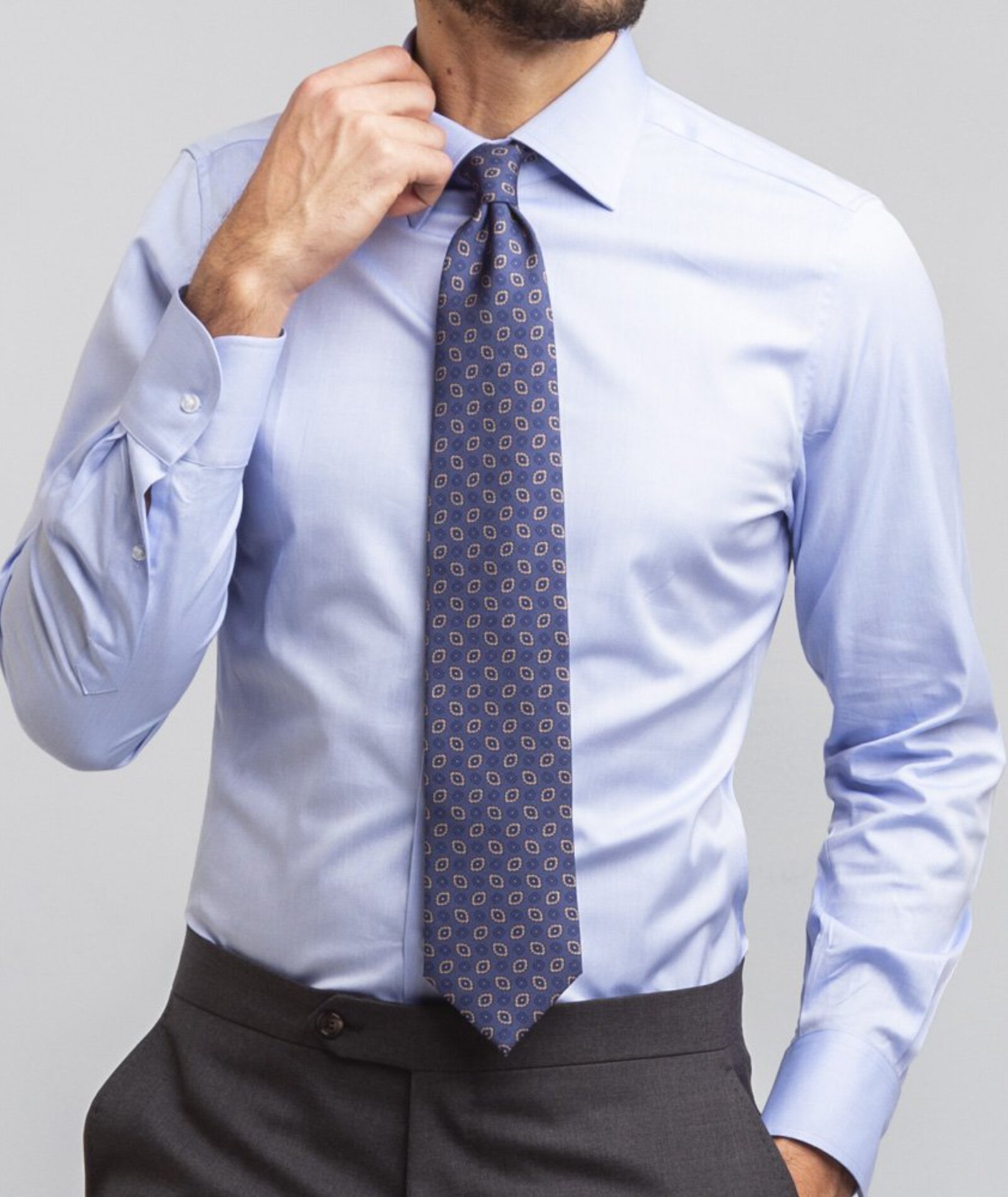 Image of Camicia da uomo su misura, Reda Active, Azzurro Pinpoint, Quattro Stagioni | Lanieri