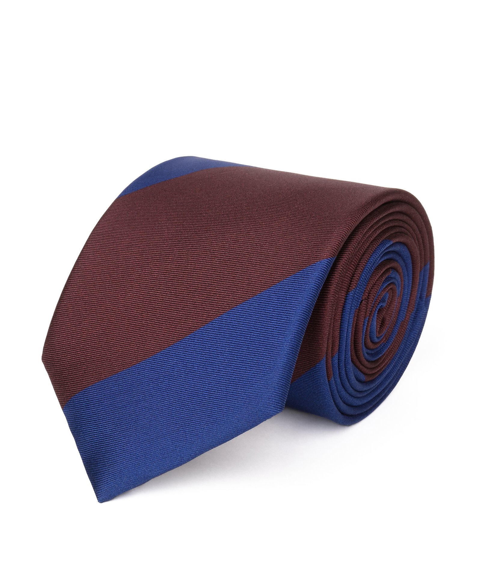Image of Cravatta su misura, Lanieri, Blu e Bordeaux Regimental in twill di Seta, Quattro Stagioni | Lanieri