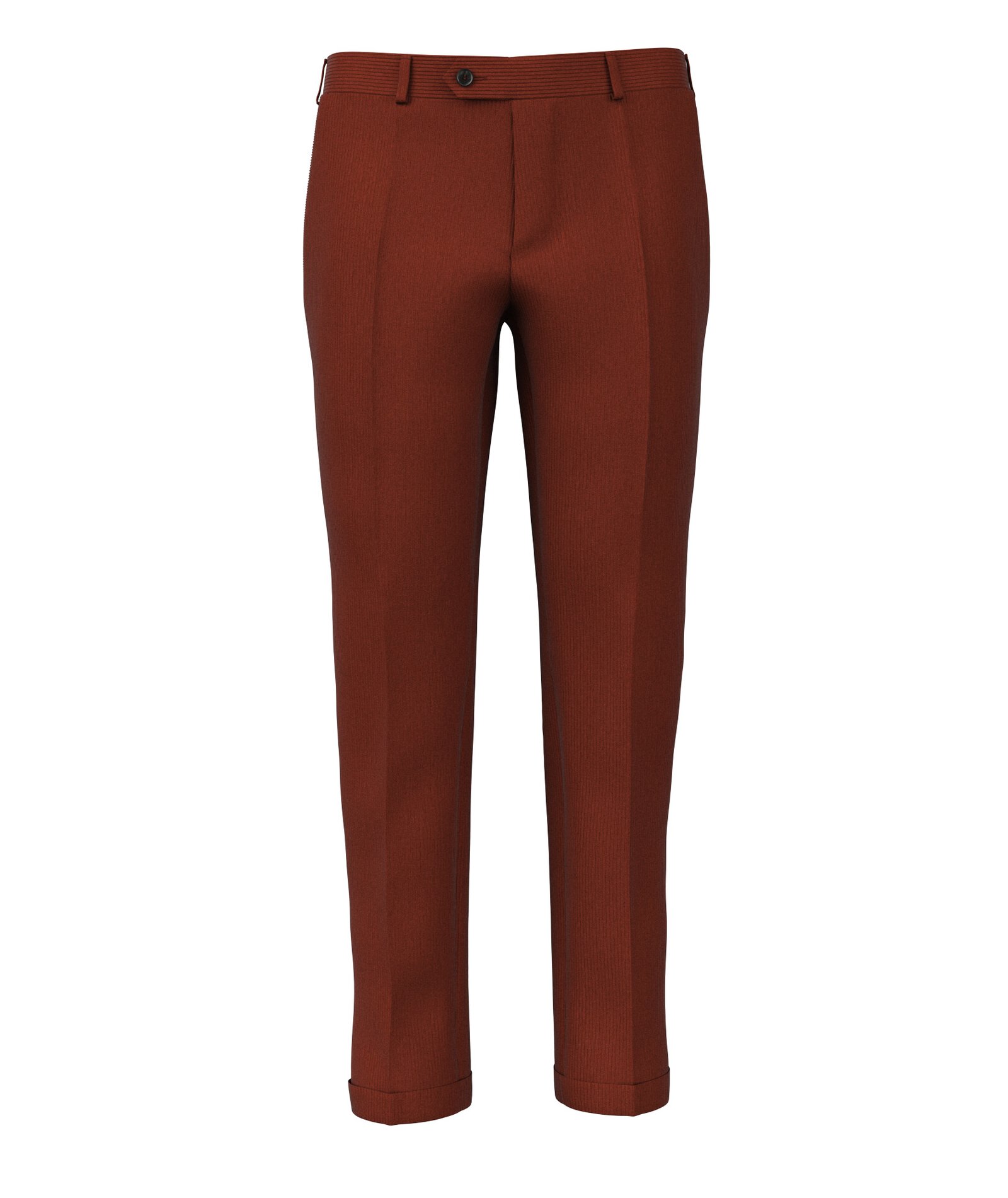Image of Pantaloni da uomo su misura, Pontoglio, Rosso in Velluto Corduroy di Cotone, Autunno Inverno | Lanieri