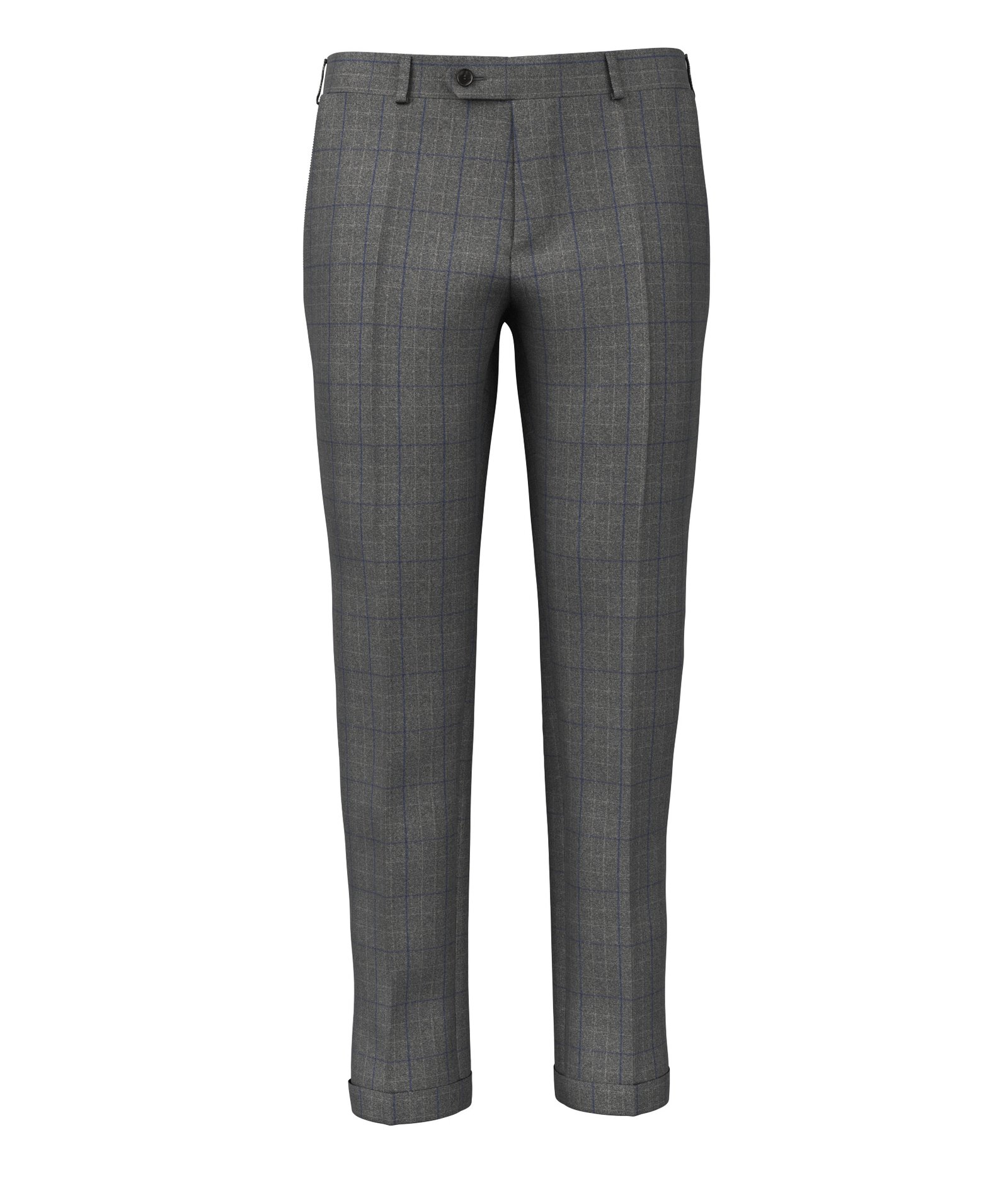 Image of Pantaloni da uomo su misura, Reda, Grigio in Twill di Lana Principe di Galles, Autunno Inverno | Lanieri