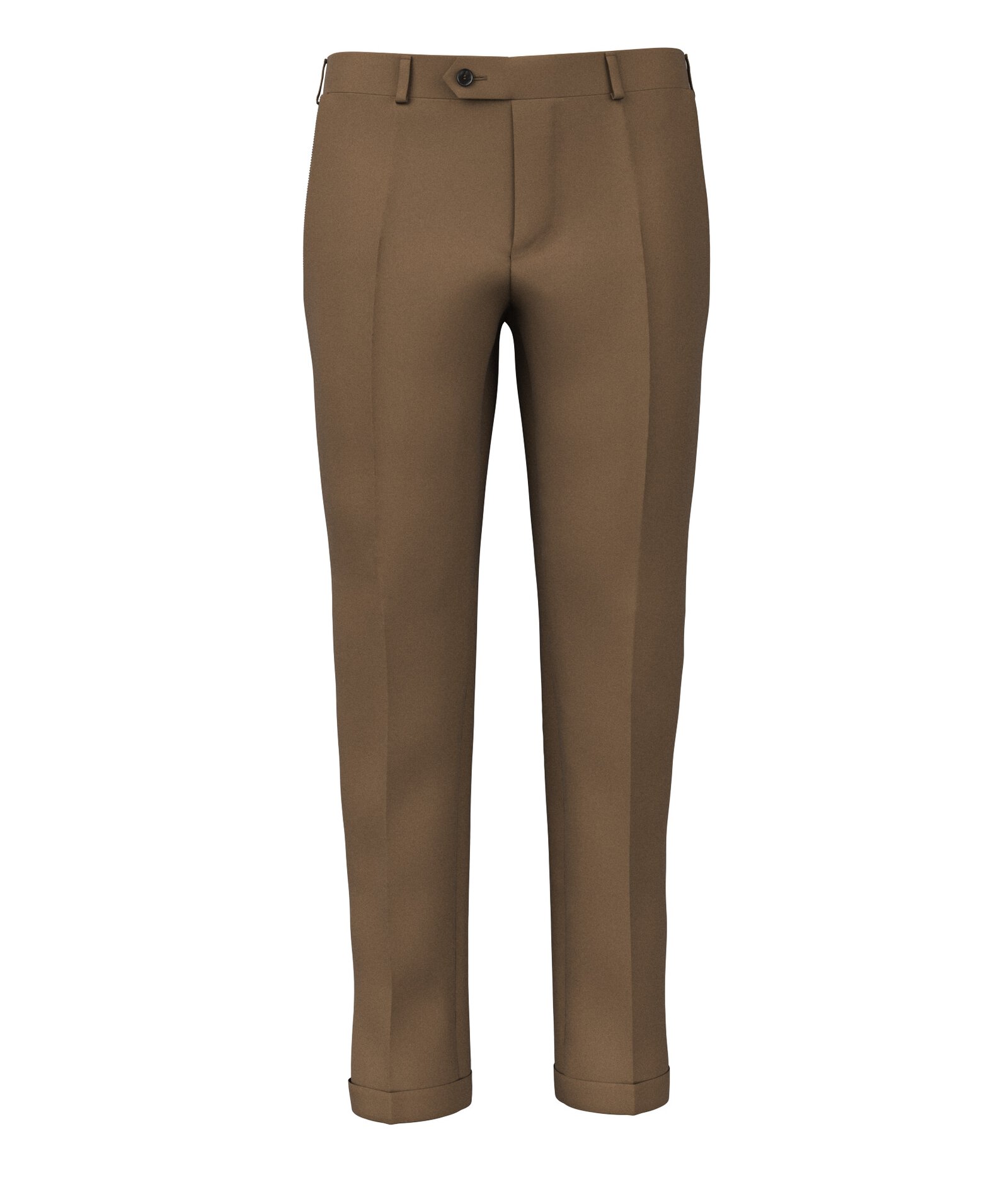 Image of Pantaloni da uomo su misura, Reda, Marrone Caramello in Twill di Lana, Quattro Stagioni | Lanieri
