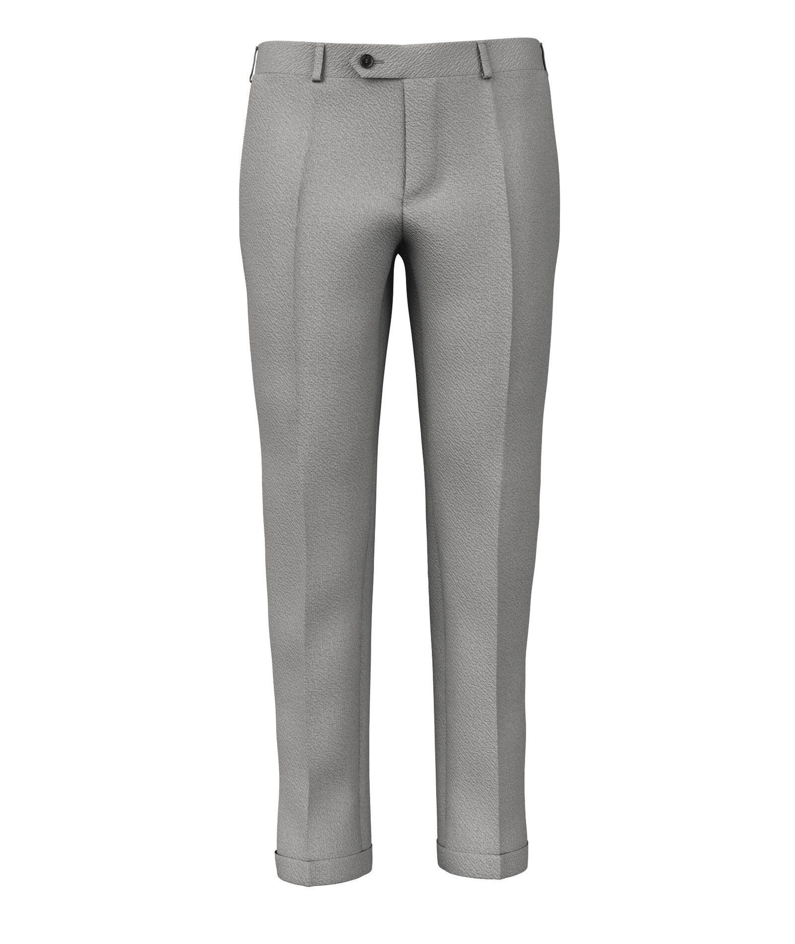 Image of Pantaloni da uomo su misura, Lanificio Subalpino, Grigio in Seersucker di Lana e Cotone, Autunno Inverno | Lanieri