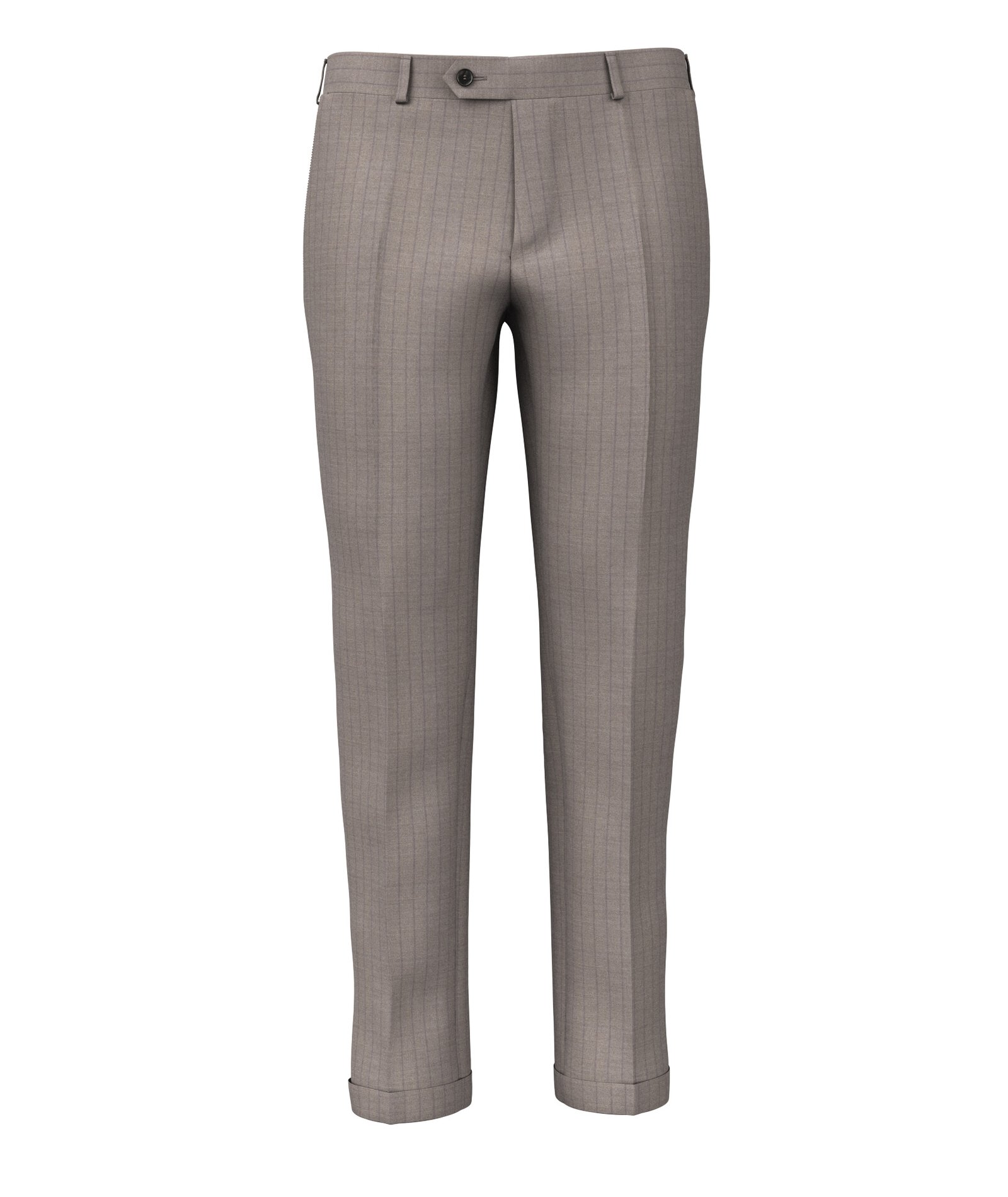 Image of Pantaloni da uomo su misura, Vitale Barberis Canonico, Marrone in Twill di Lana Cotone e Cashmere, Autunno Inverno | Lanieri