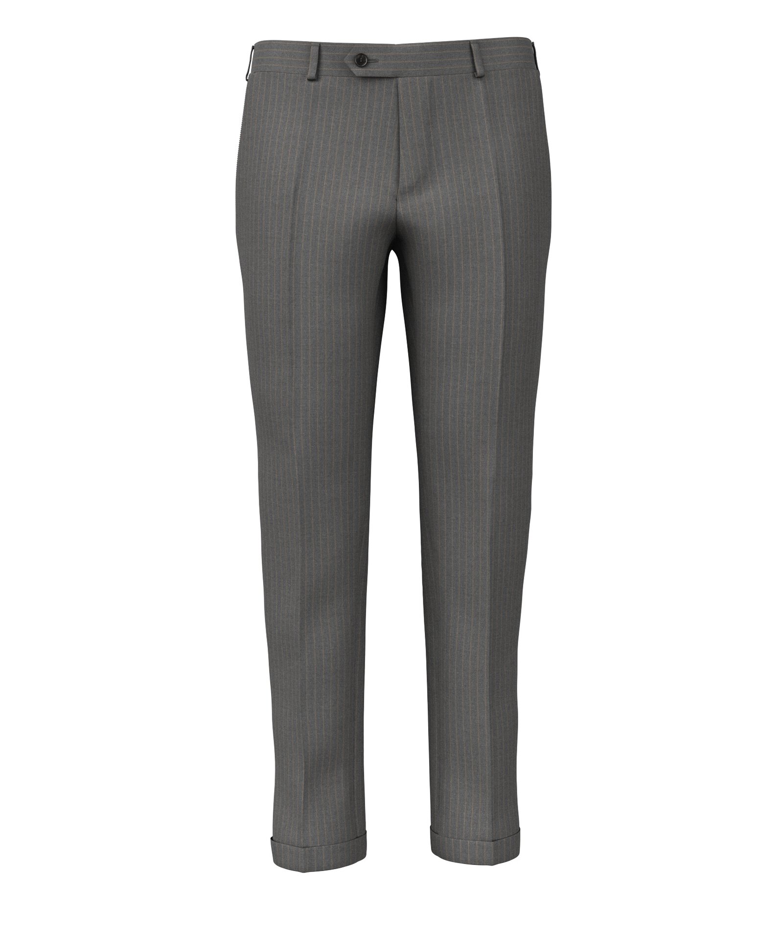 Image of Pantaloni da uomo su misura, Vitale Barberis Canonico, Grigio scuro in Twill di Lana Gessato, Quattro Stagioni | Lanieri